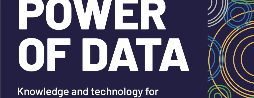 Power of Data in big letters on a dark blue background