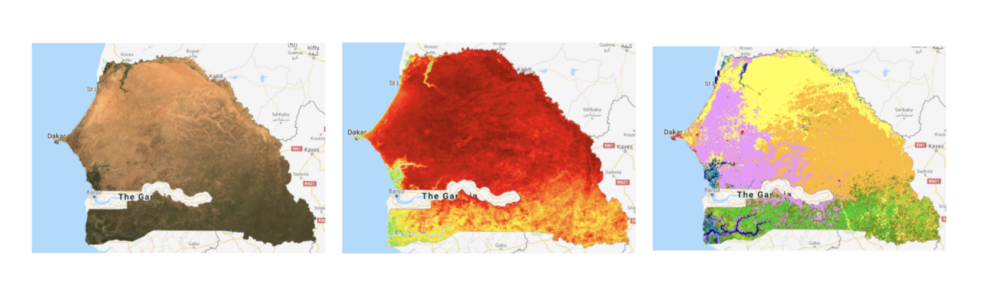 Three different Copernicus maps
