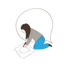Illustration of someone writing 