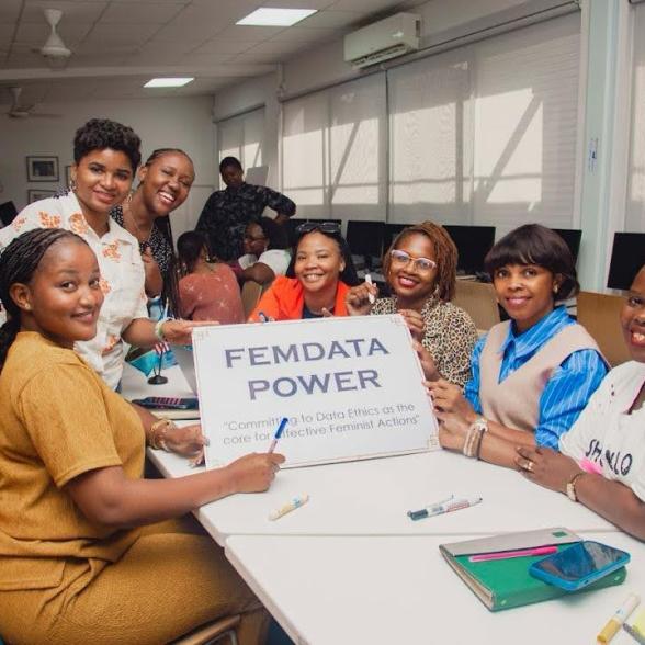 Participants at the FemData Power Project workshop on strengthening data processes, ran by Navina Mutabazi, a Data Values Advocate