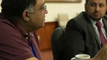 ​ Ali Cheema (left) and Zulfiqar Hameed (right) at the 2014 BCURE Policy Dialogue on Civil Service Reform, Lahore, Pakistan. ​