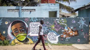 man walking, accra