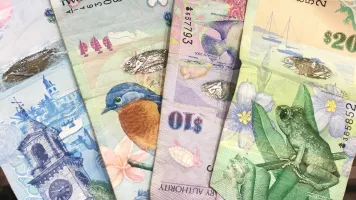 Four assorted currencies