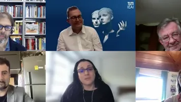 Video screenshot of six speakers panel.
