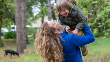 Woman holding Child