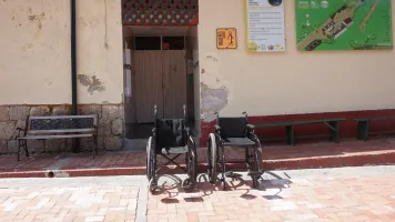 Wheelchairs on a street