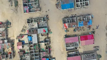 Aerial view of Hafun City, it shows how Cyclone Gati destroyed homes. Credit: Faaris Adam/Global Partnership for Sustainable Development Data