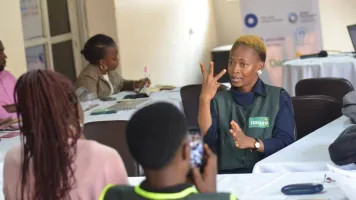 Sign language interpretation during an inclusive data training session, organised by Ronald Kasule, a Data Values Advocate in the second cohort.