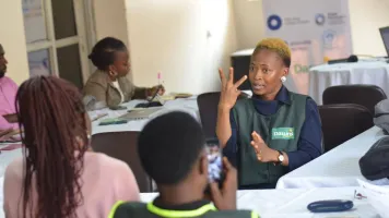 Sign language interpretation during an inclusive data training session, organised by Ronald Kasule, a Data Values Advocate in the second cohort.