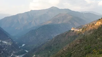 Landscape of the Himalayas at the town of Trashigang in East Bhutan