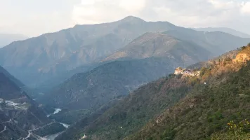 Landscape of the Himalayas at the town of Trashigang in East Bhutan