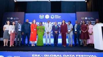The Vice-President of Ghana, CEO of the Global Partnership and others at the Pre-Global Data Festival event in Accra
