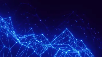 Blue lights shown as data points on a dark background