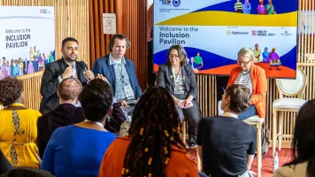Discussion in the Inclusion Pavilion at Data Fest 2026