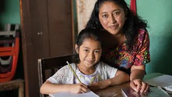 Young girl and mother in Latin America