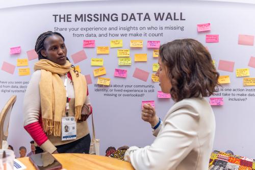Photo of the Missing Data Wall at the Inclusion Pavilion