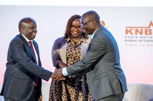 Safaricom and KNBS partnership announcement moment at GDF-KSEC