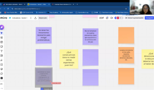 Screenshot of the workshop hosted by Patricia