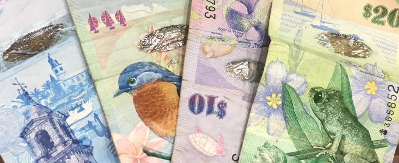 Four assorted currencies
