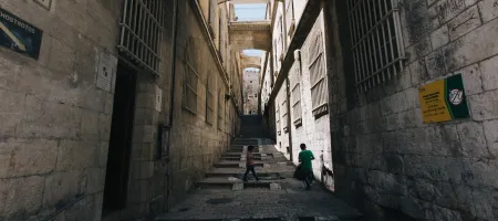 Children playing on a street