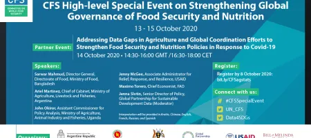 Committee for World Food Security side event, "Addressing Data Gaps in Agriculture and Global Coordination Efforts to Strengthen Food Security and Nutrition Policies in Response to COVID-19"
