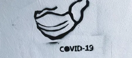 Covid mask grafitti