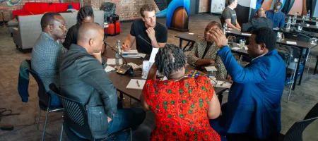 Participants in a data visualization workshop in Capetown