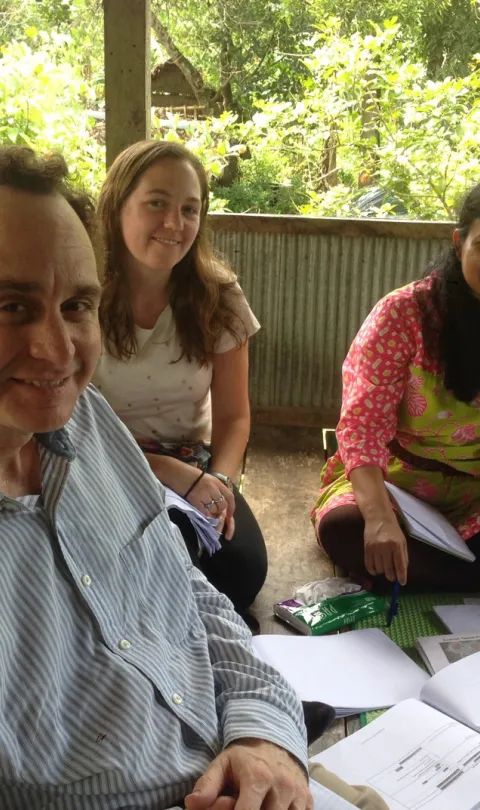 T4D project PI Dan Levy, Jessica Creighton (T4D), and Wayan Suriastini (SurveyMETER) piloting in Indonesia.