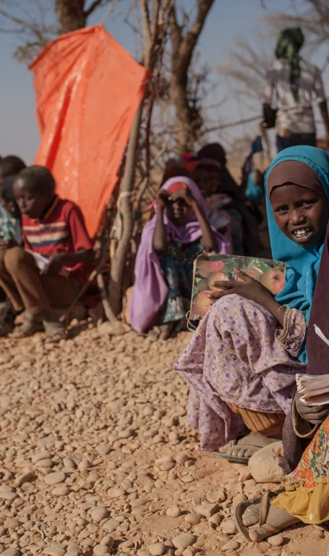 Children in Somalia displaced by drought in 2017. Photo credit: Norwegian Refugee Council / Adrienne Surprenant