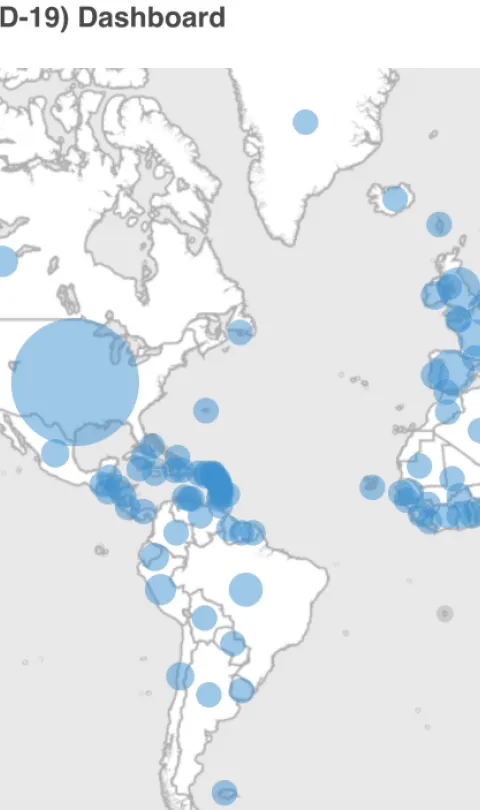 Map visualization of global COVID-19 cases from WHO dashboard