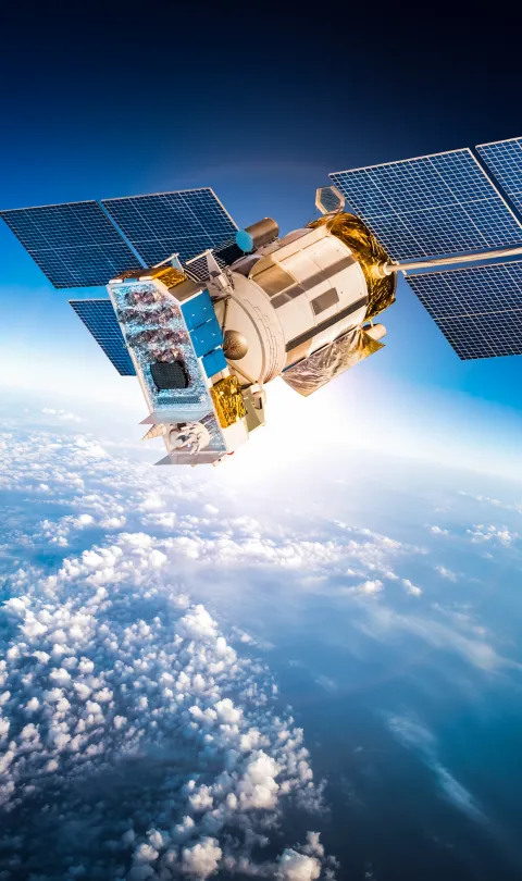 Satellite above Earth. Credit: Andrey Armyagov/Shutterstock