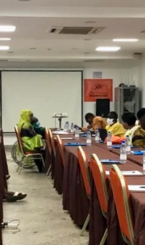 Formation de la Fédération des Associations de Personnes Handicapées sur les processus électoraux au Sénégal. Crédit: Khady Ba. Sightsavers.