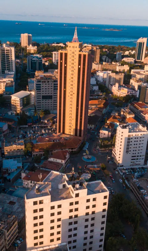 Aerial view of Dar es Salaam, Tanzania. Credit: Moiz Husein/Shutterstock