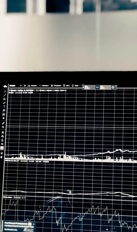 Data on a laptop screen