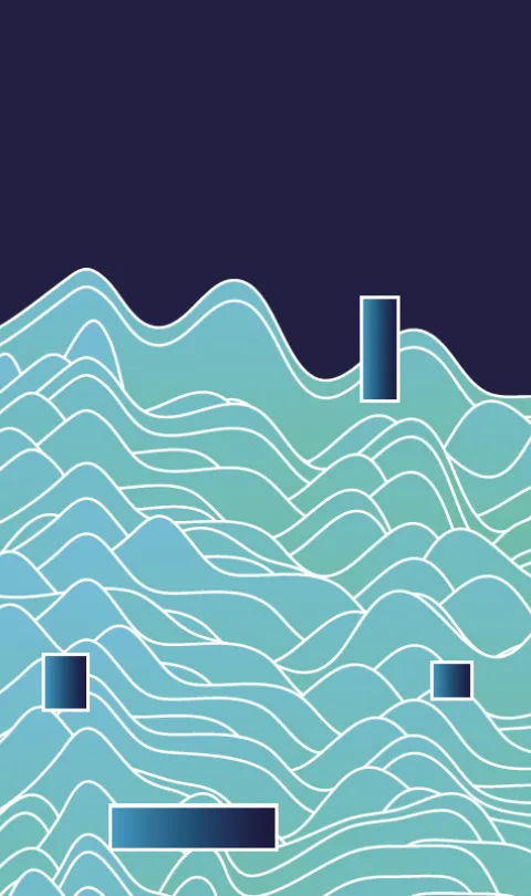 Blue and green digital gradient waves