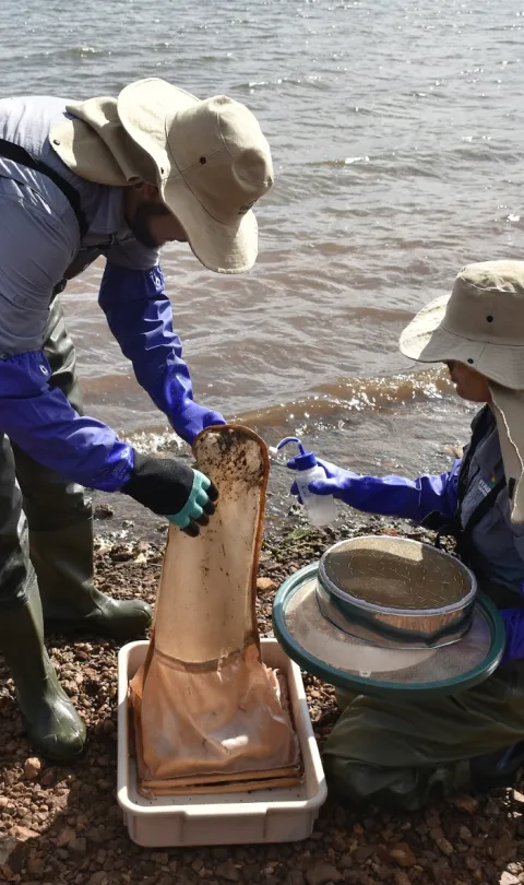 Water quality testing at the Itaipu Reservoir in Paraguay