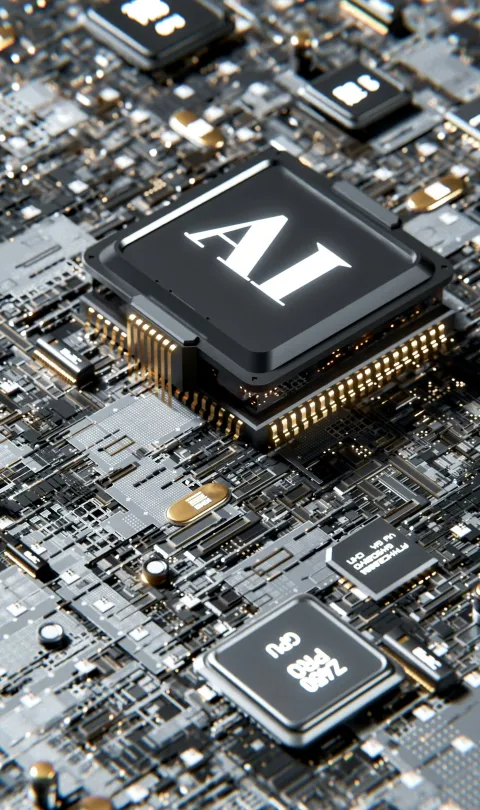  3D render of AI and GPU processors / Unsplash: Igor Omilaev