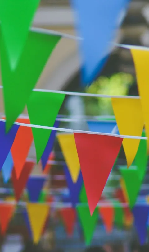 Colourful flags - Unsplash/Chris Lawton
