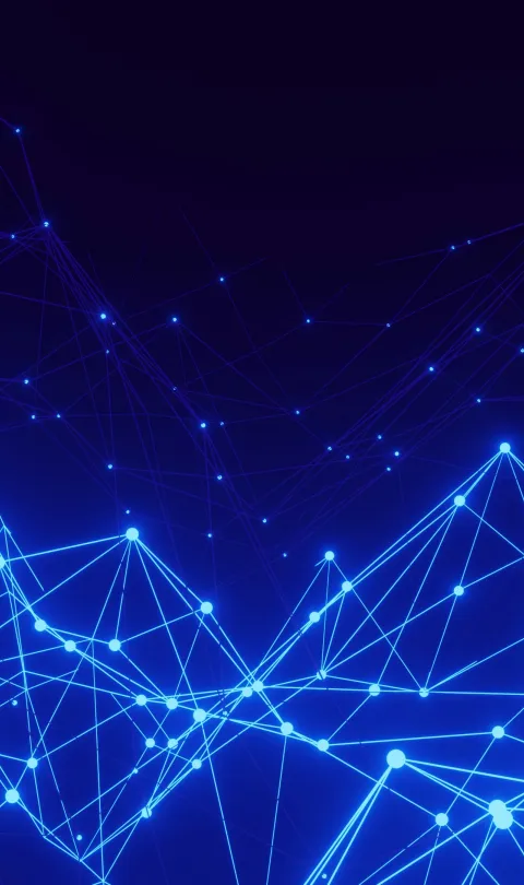 Blue lights shown as data points on a dark background