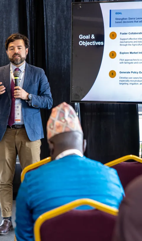James Henderson presenting at the Global Data Festival 