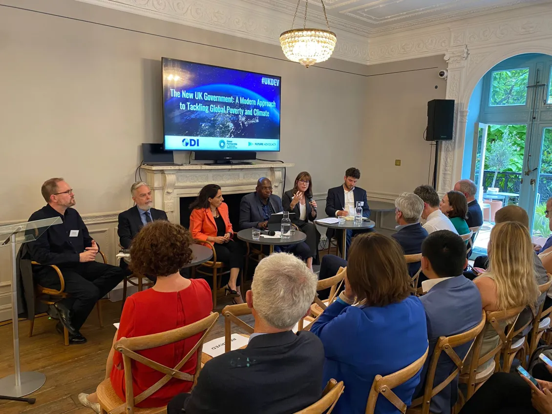 Panel of speakers at an event with ODI and Future Advocacy in London.