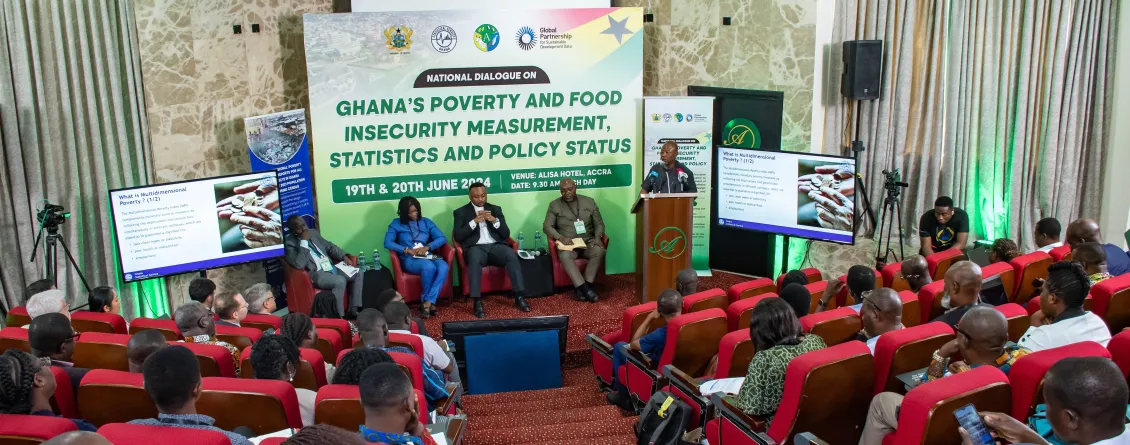 Panel discussion at the event on Ghana's poverty and food insecurity measurement, statistics, and policy status