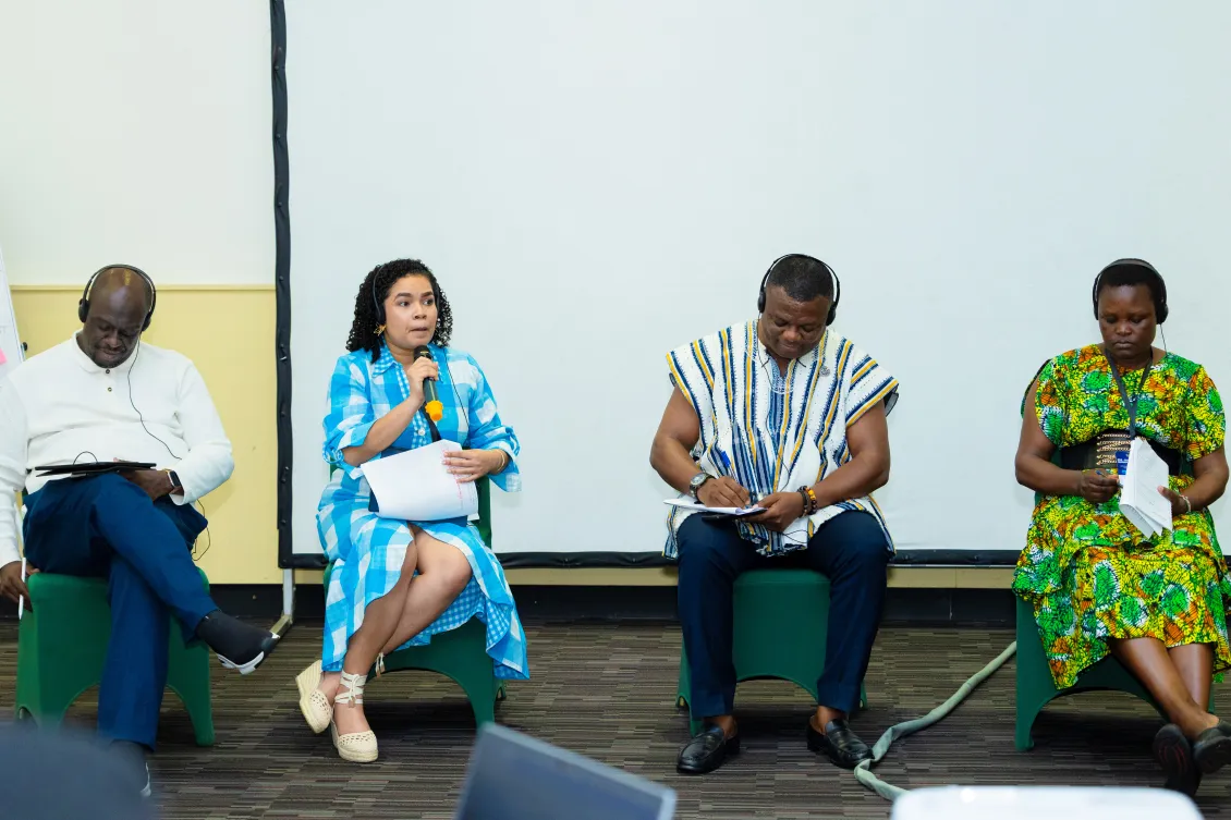A panel discussion during the exchange