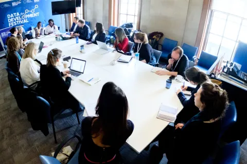 People in a workshop discussing