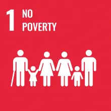 Red Sustainable Development Goal 1 No Poverty icon
