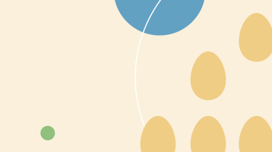 Graphic with eggs and abstract design elements