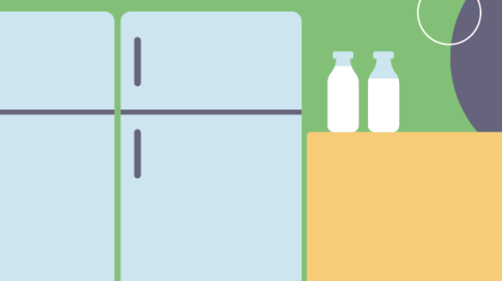 Graphic of a kitchen with fridges